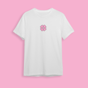 Футболка Квітка від Hipsters.ua — унісекс біла або чорна футболка з принтом квітки